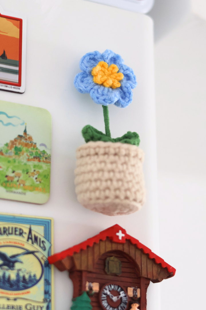 Magnet Fleur Bleu Célèste